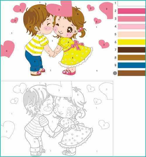 Paint by Numbers templates for Children and Kids