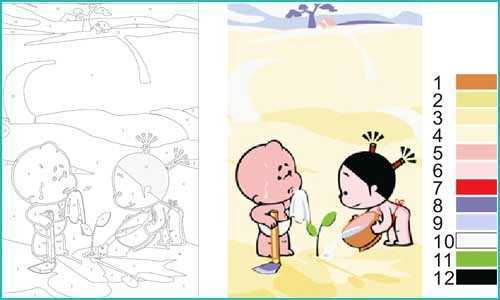 Paint by Numbers templates for Children and Kids