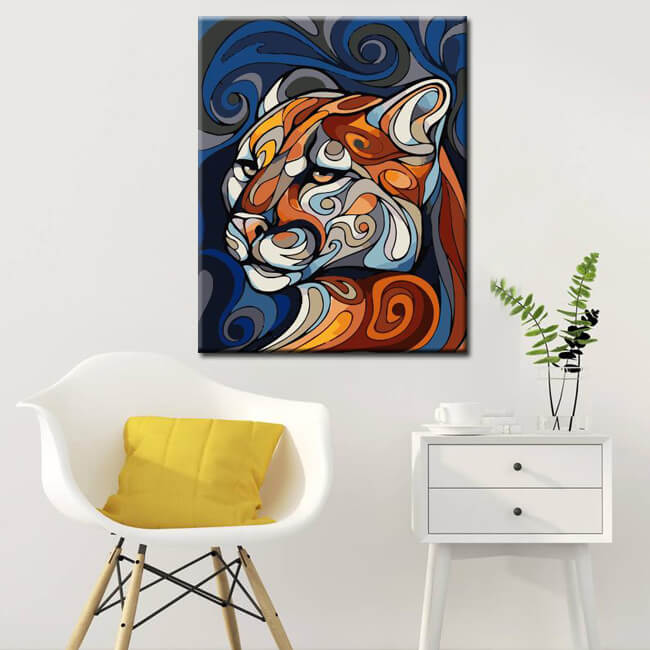 Paint by Numbers cheetah art illustration