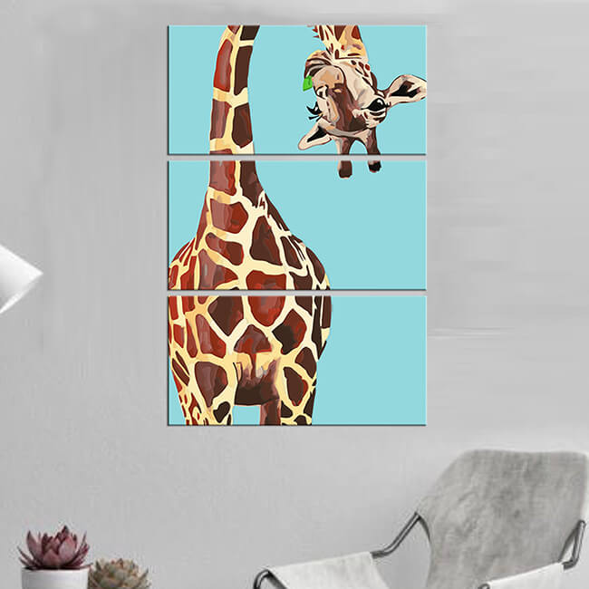 Malen nach Zahlen Giraffe mit gebogenem Hals 3-teilig Versand aus DE