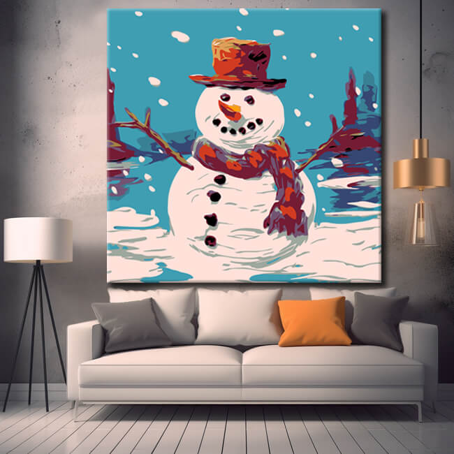 Malen nach Zahlen fß¼r Kinder Schneemann