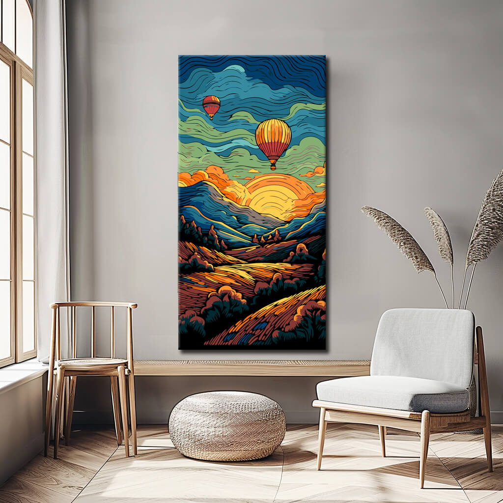 Painting by numbers wheat fields in Van Gogh style